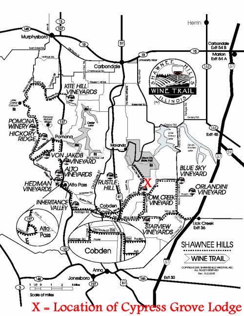 Shawnee Hills Wine Trail Map